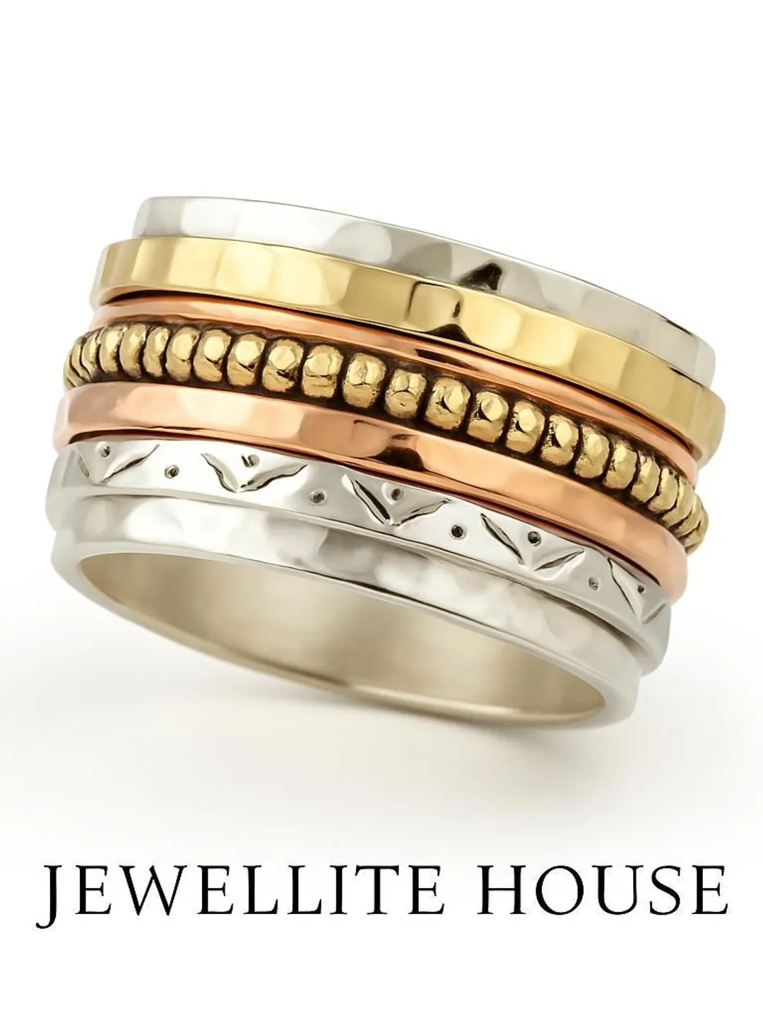 Sterling Silver Spinner Ring | Gold & Rose Gold Fidget Ring