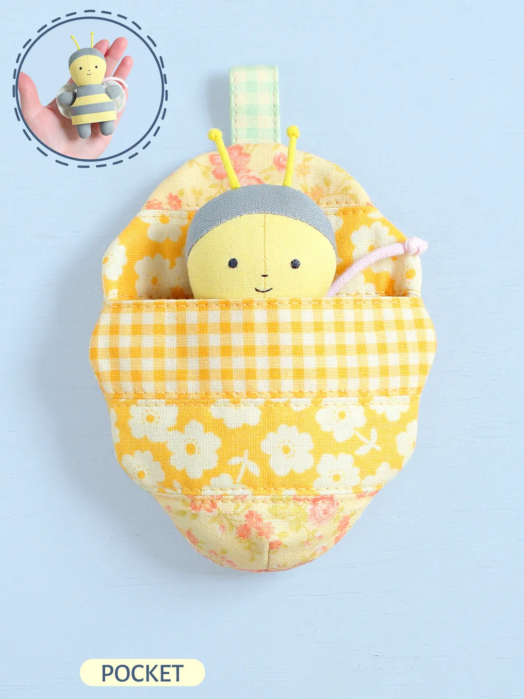 2 PDF Pocket Bee Stuffed Animal and Beehive Sewing Patterns Bundle