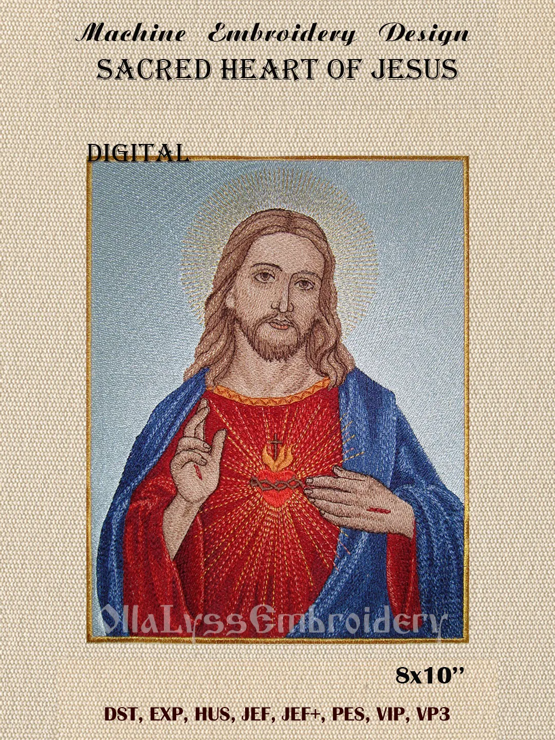 Sacred Heart Of Jesus machine embroidery design