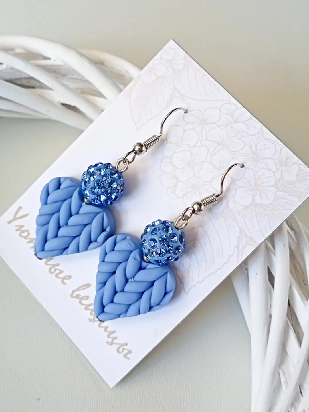 Dangle Earring Black Owned Clay Earrings Black Hand-Painted Pom