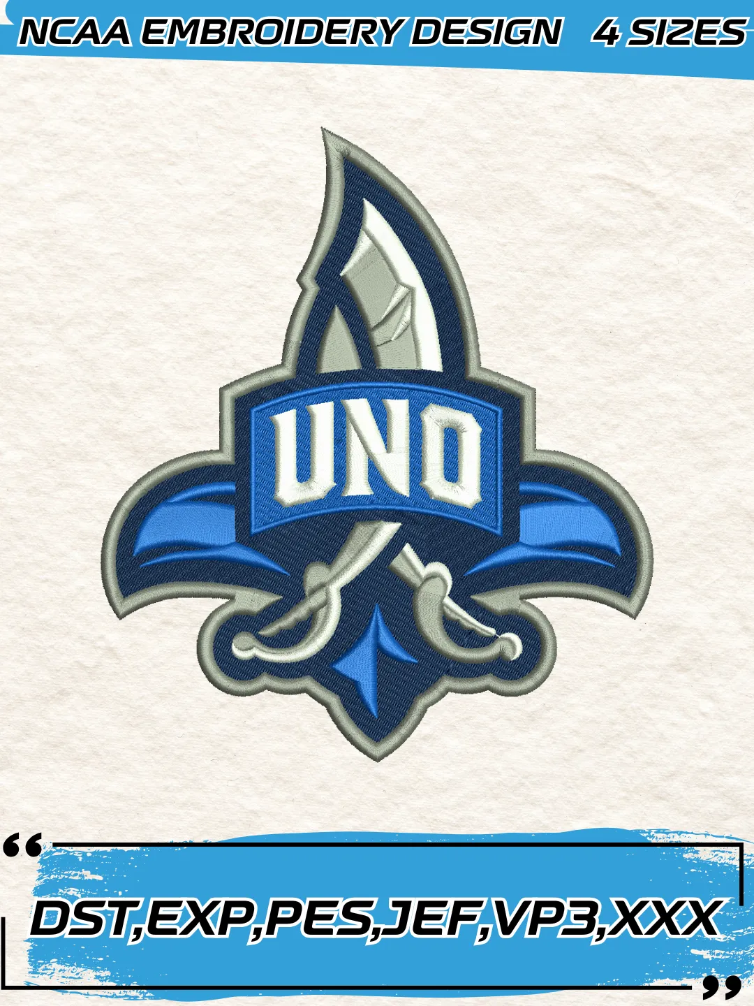 New Orleans Privateers Logo Embroidery Design,NCAA Logo Embroidery Design,Machine Embroidery Design File,4 Sizes, Digital Download
