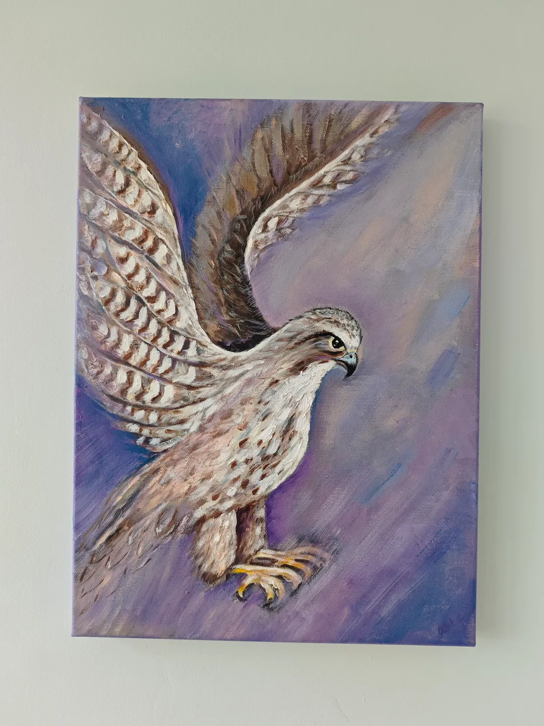 Falcon Original Painting Bird Original Art Animal Artwork Falcon Bird Wall Decor Falcon Oil Painting 11.5 x 15.5 inches (30 x 40 cm) by OlgaSokolovaArt