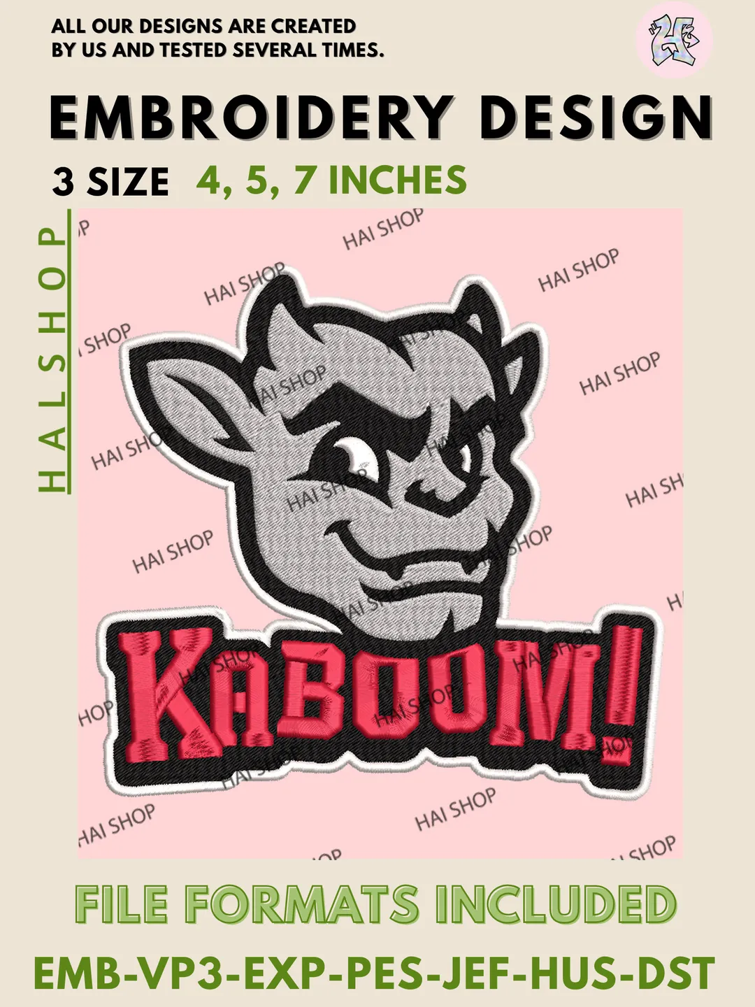 Bradley Braves Logo Machine Embroidery Design Files, NCAA Bradley Braves Embroidery, Digital Download