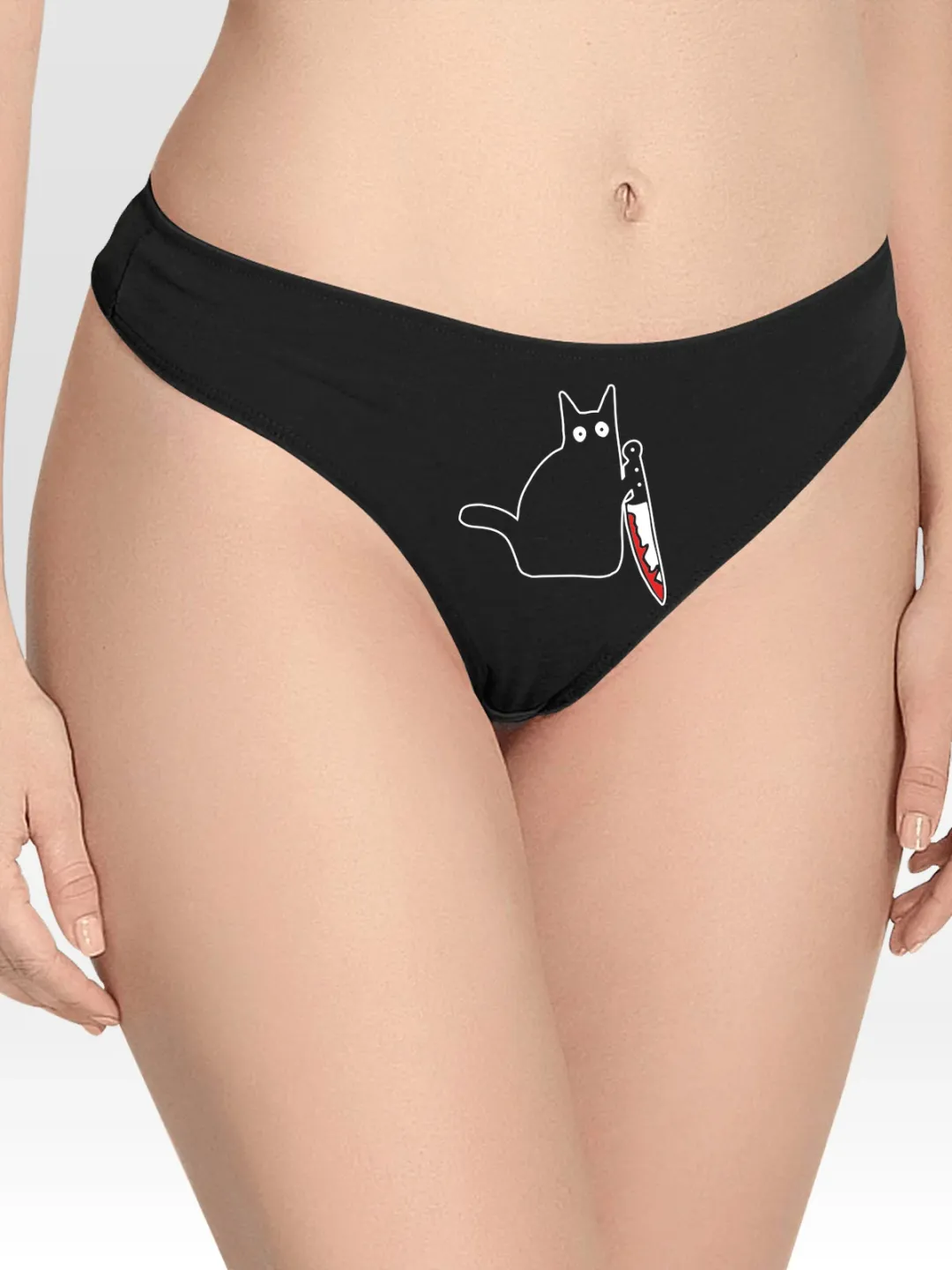 Cat with a knife Meme Lingerie Thong