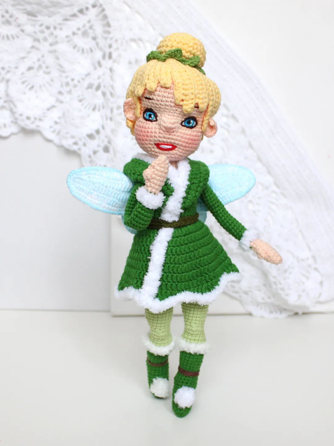 Doll in winter clothes crochet pattern PDF in English