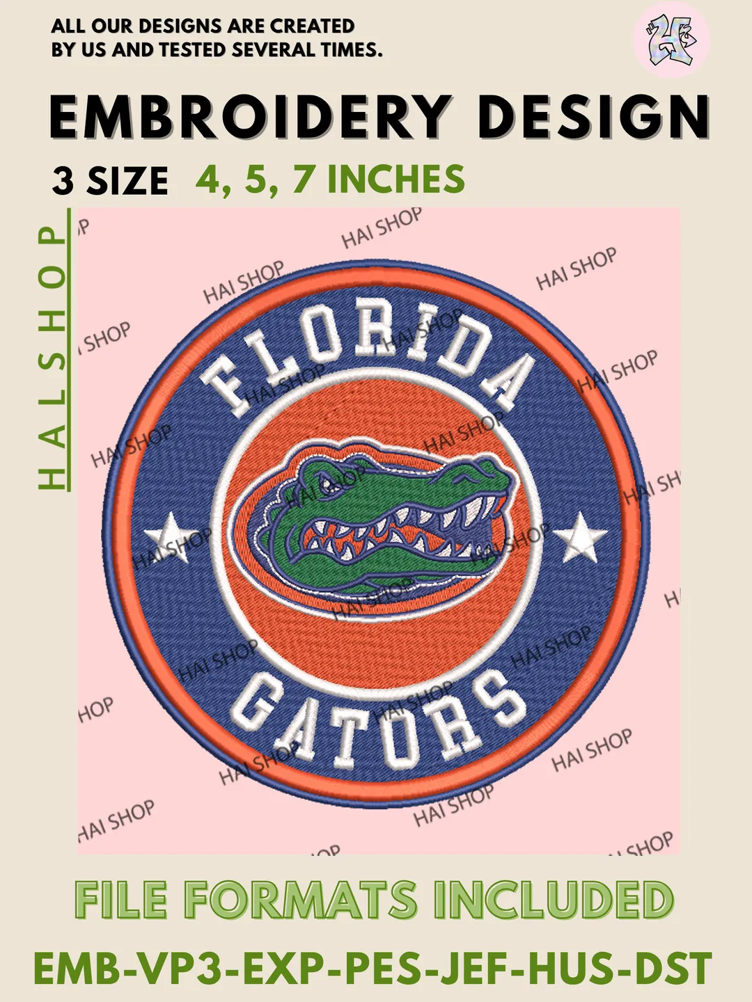 NCAA Florida Gators Team Mascot Logo Machine Embroidery Design Files, University of Florida College Team Logo Embroidery, NCAA Machine Embroidery Designs, Digital Download