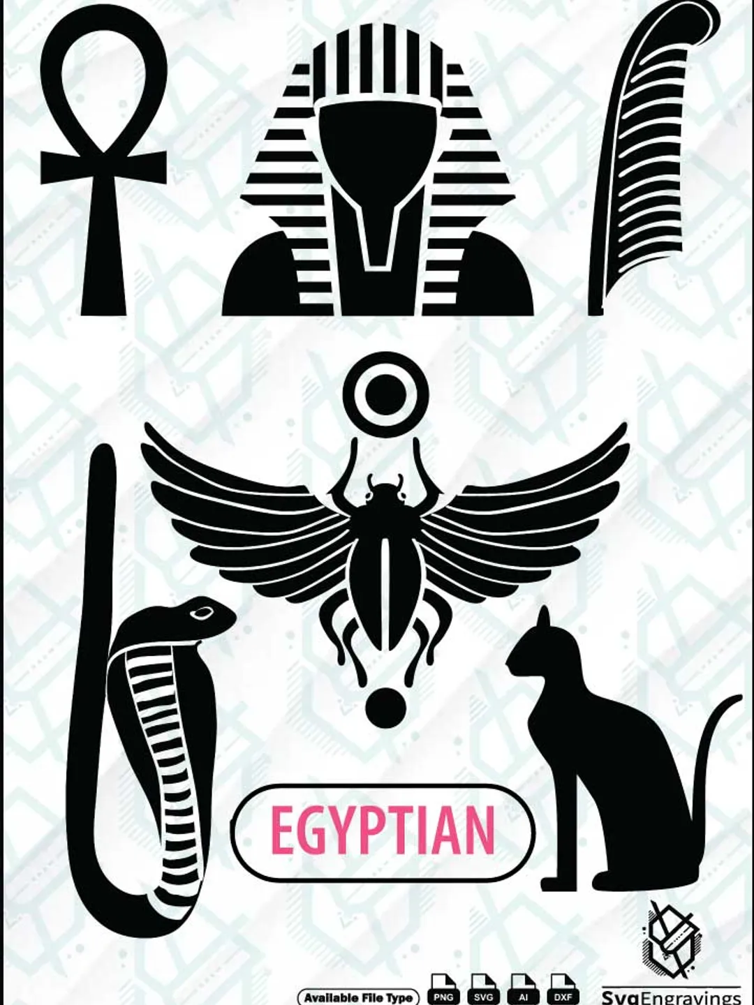51 EGYPTIAN Symbols Vector Bundle | High-Quality Ai, SVG, PNG & DXF ...