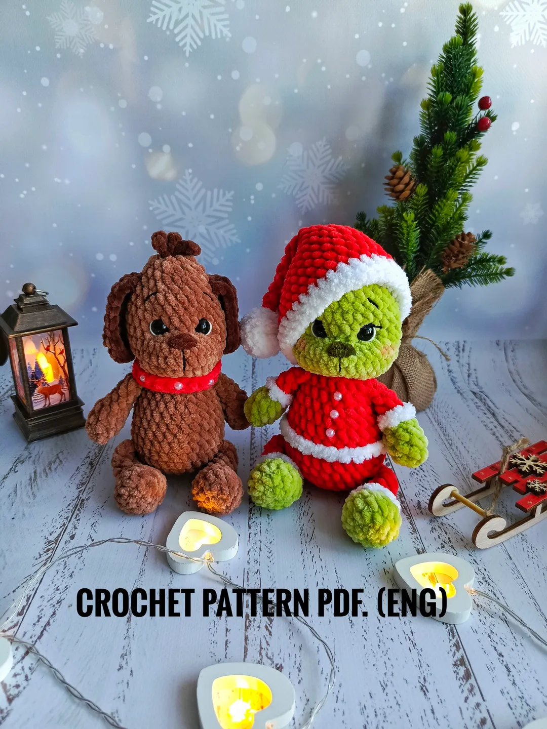 Crochet The Grinch and Max amigurumi Christmas pattern Eng PDF