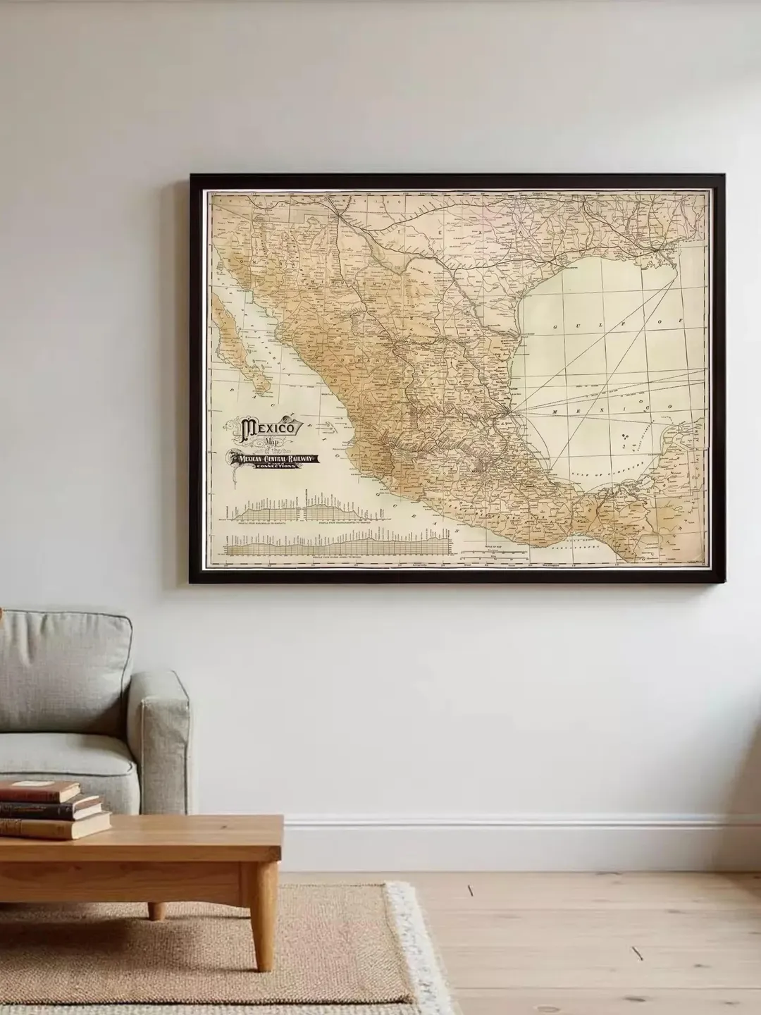 Old Map of Mexico 1910  | Wall Map Print