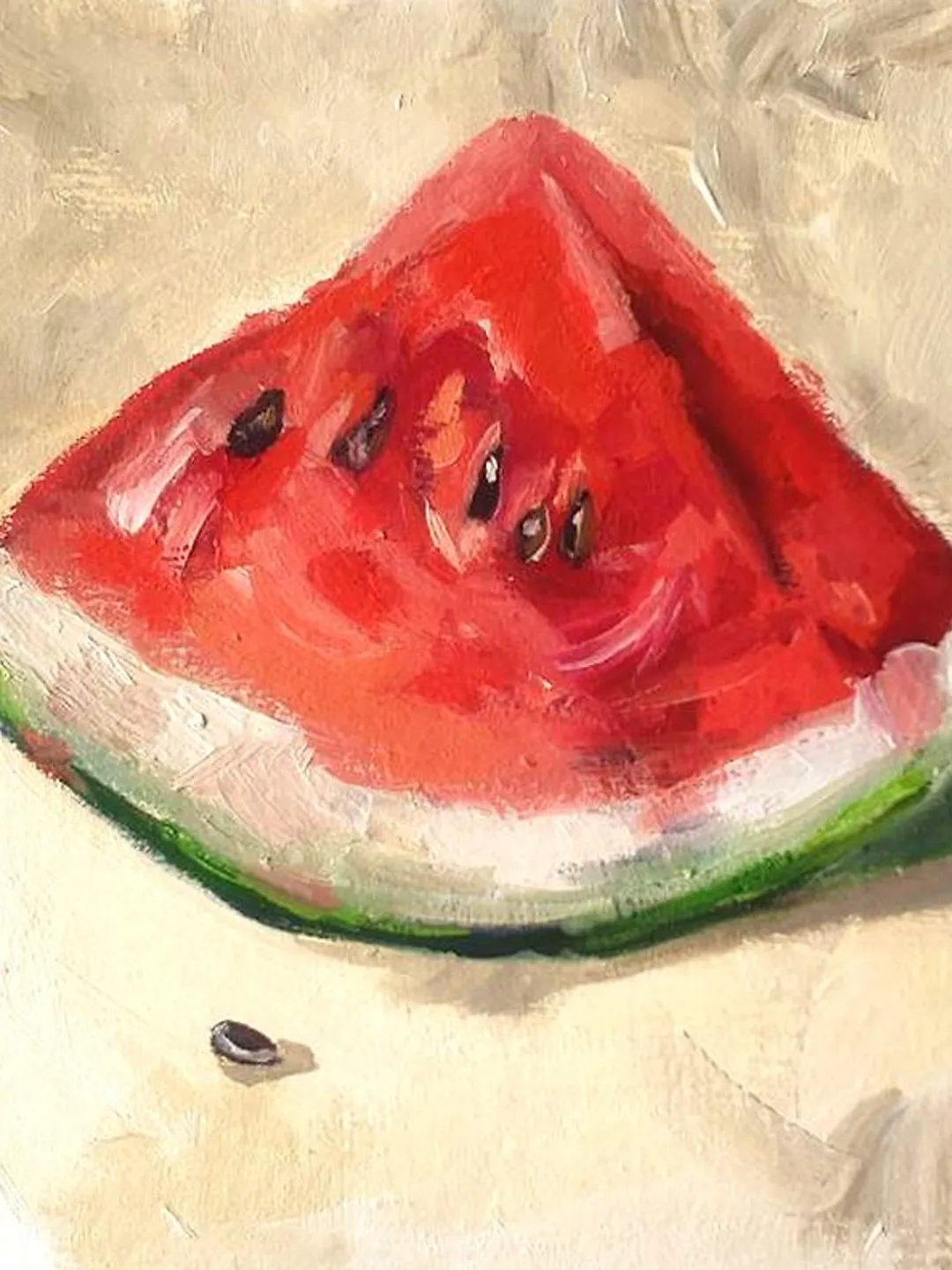 Watermelon Painting Original Oil Art Melon Artwork  Kitchen Wall Art