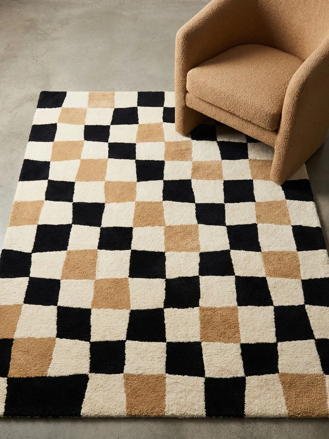 Modern Geometric Checkerboard Area Rug for Living Room Decor Carpet