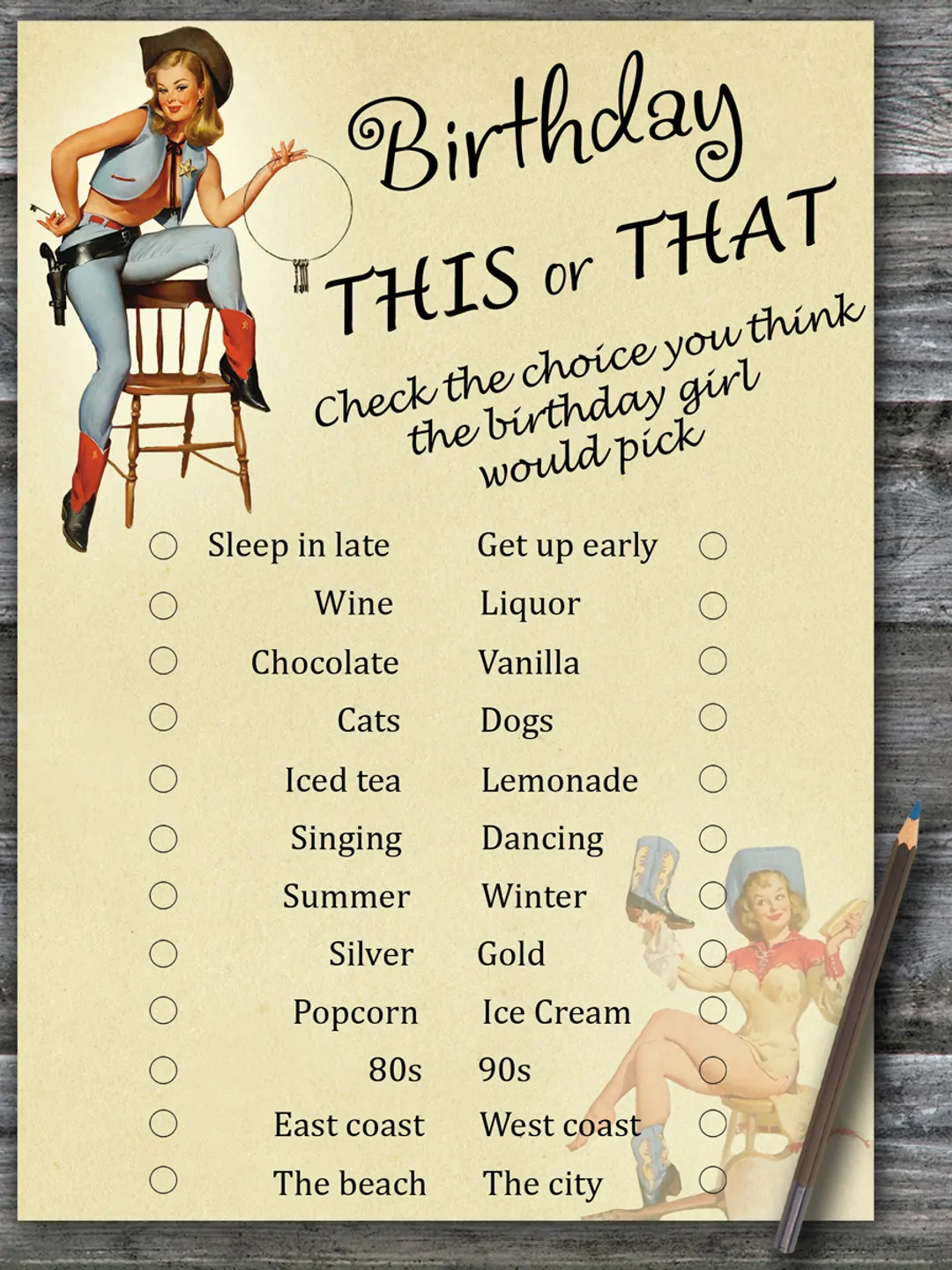 Cowboy themed This or that birthday game,Adult Birthday party game printable -fun games for her-Instant download $1.75 | Buy online with delivery cowboy-themed-this-or-that-birthday-game-adult-birthday-party-game-printable-fun-games-for-her-instant-download-1-75-buy-online-with-delivery