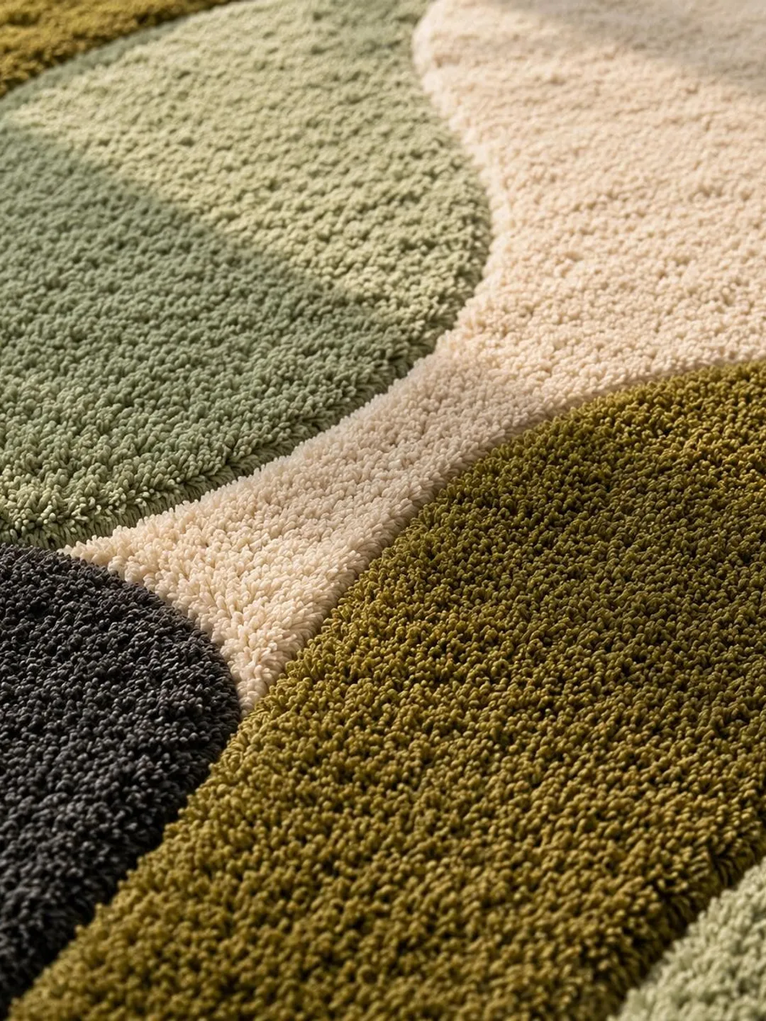 Hand Tufted Wool Area Rug, Abstract Organic Shape, Modern Living Room ...