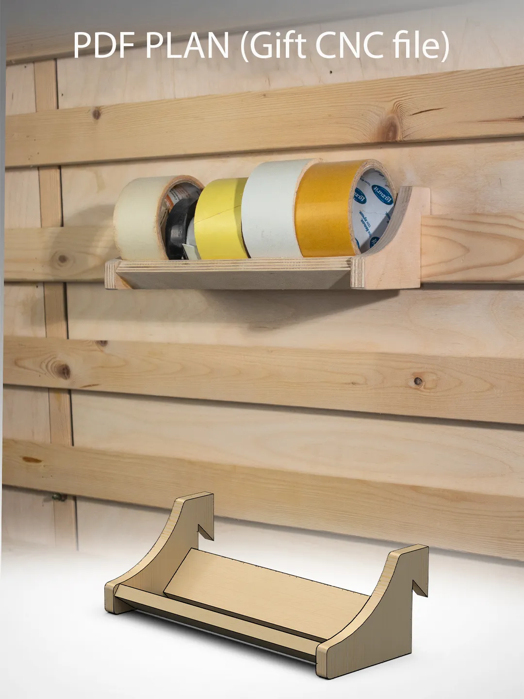 Tape storage Rack Plans (PDF, SVG) for Workshop – DIY French Cleat ...