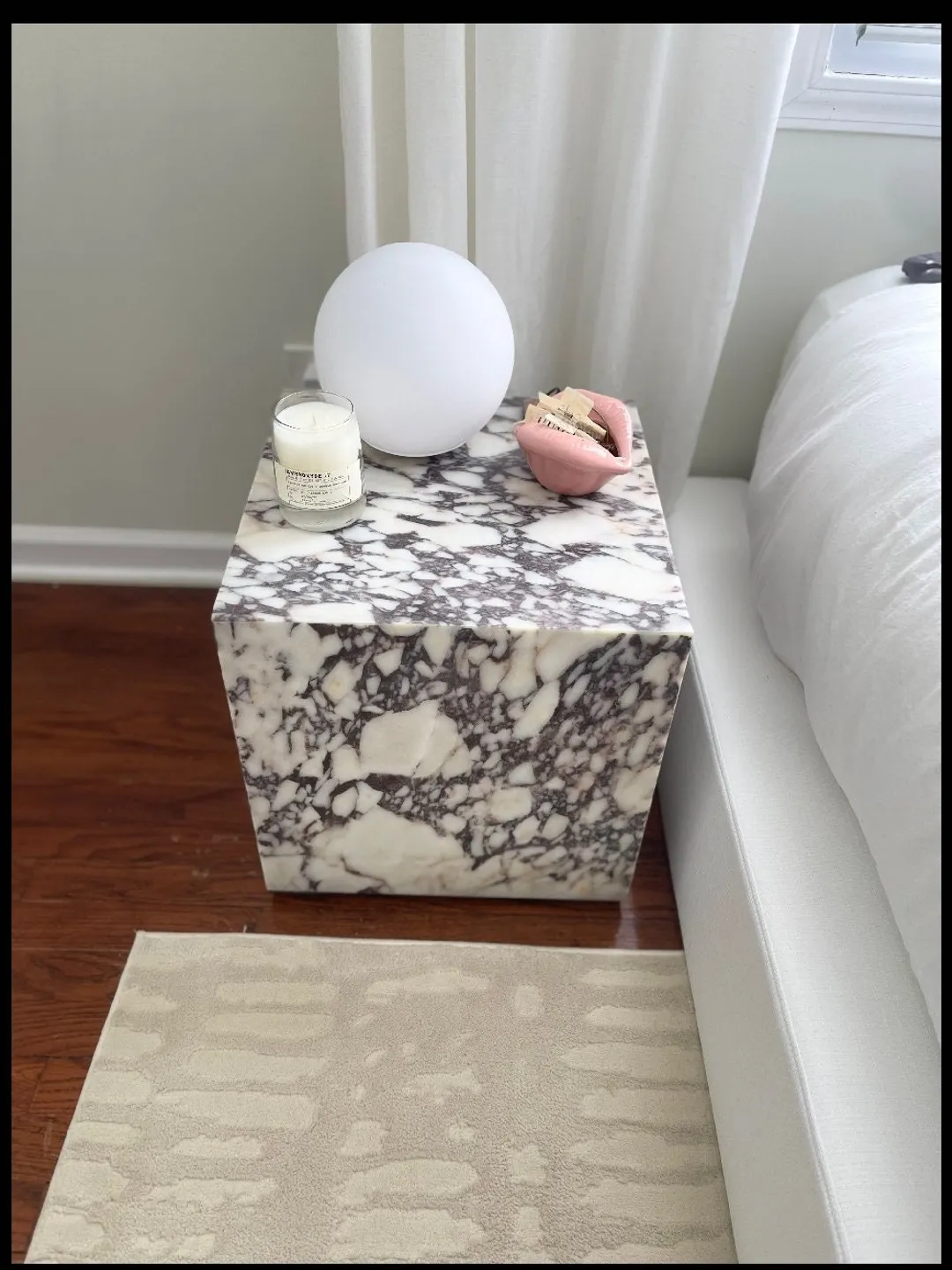 Calacatta Viola Marble side table, end table, italian marble 100% handmade, cube marble, height 40 cm ( 15.7'' ) free shipping