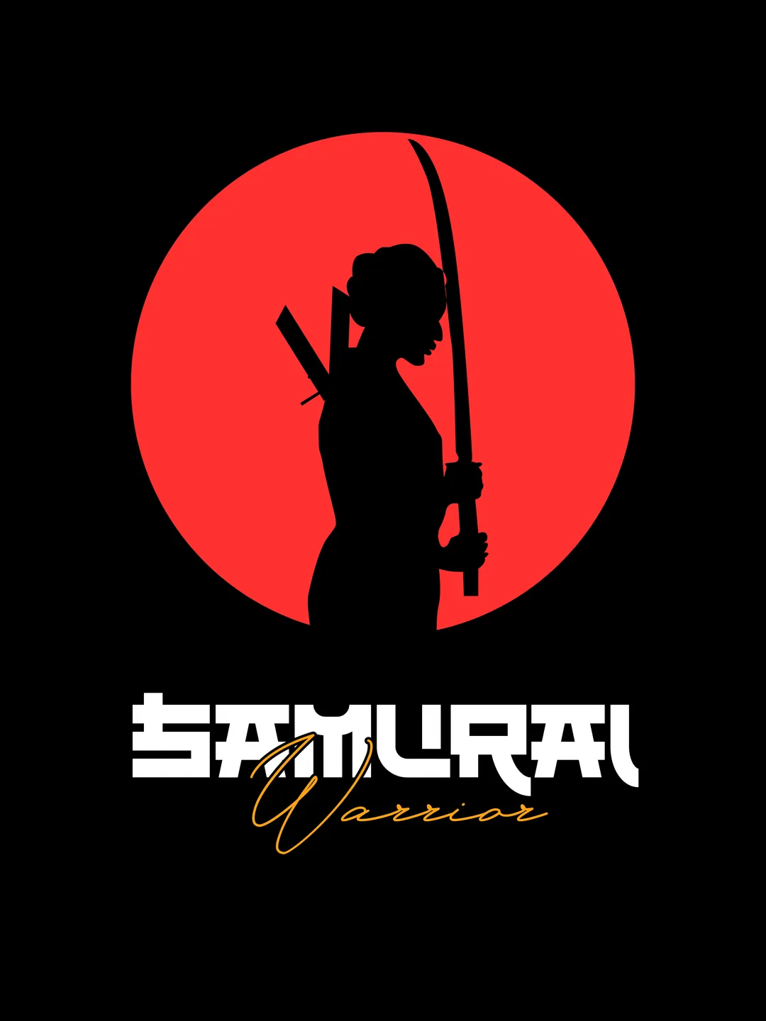 T-Shirt Design Samurai Warrior | Japanese Anime Streetwear Graphic