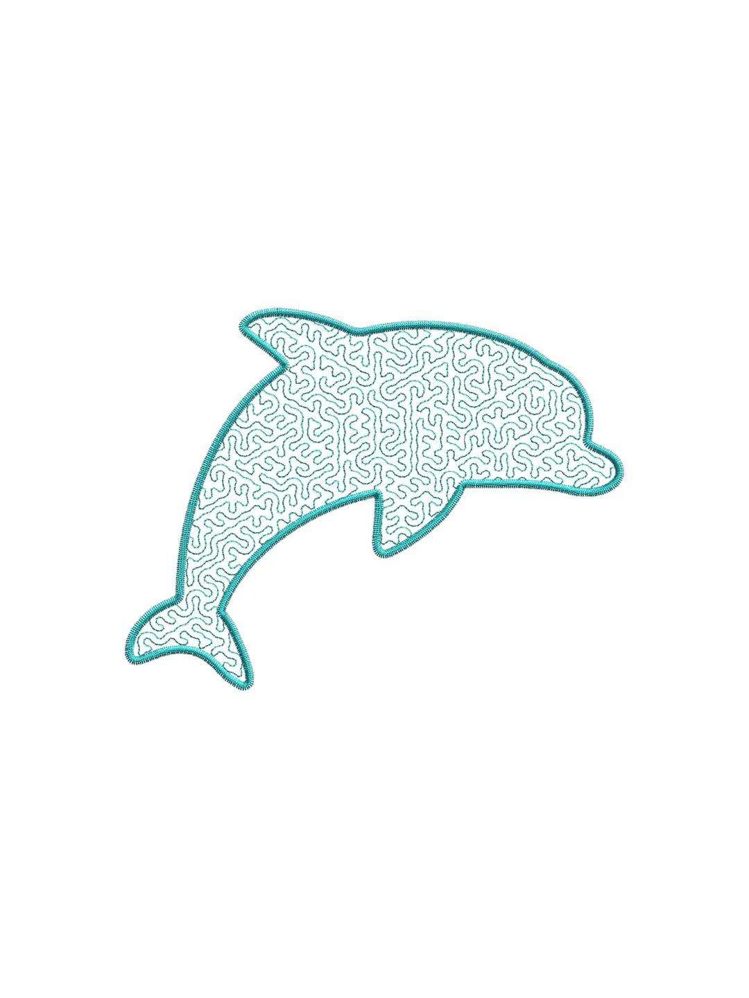 Dolphin stipple stitch embroidery design,Dolphin stippling stitch embroidery design,Fun embroidery design-051