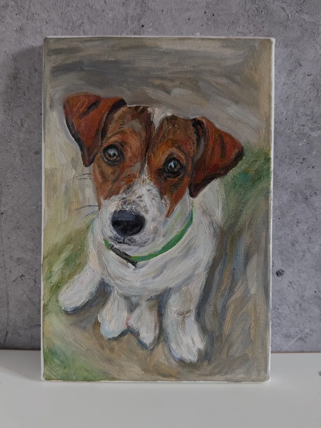 Dog original oil painting on canvas