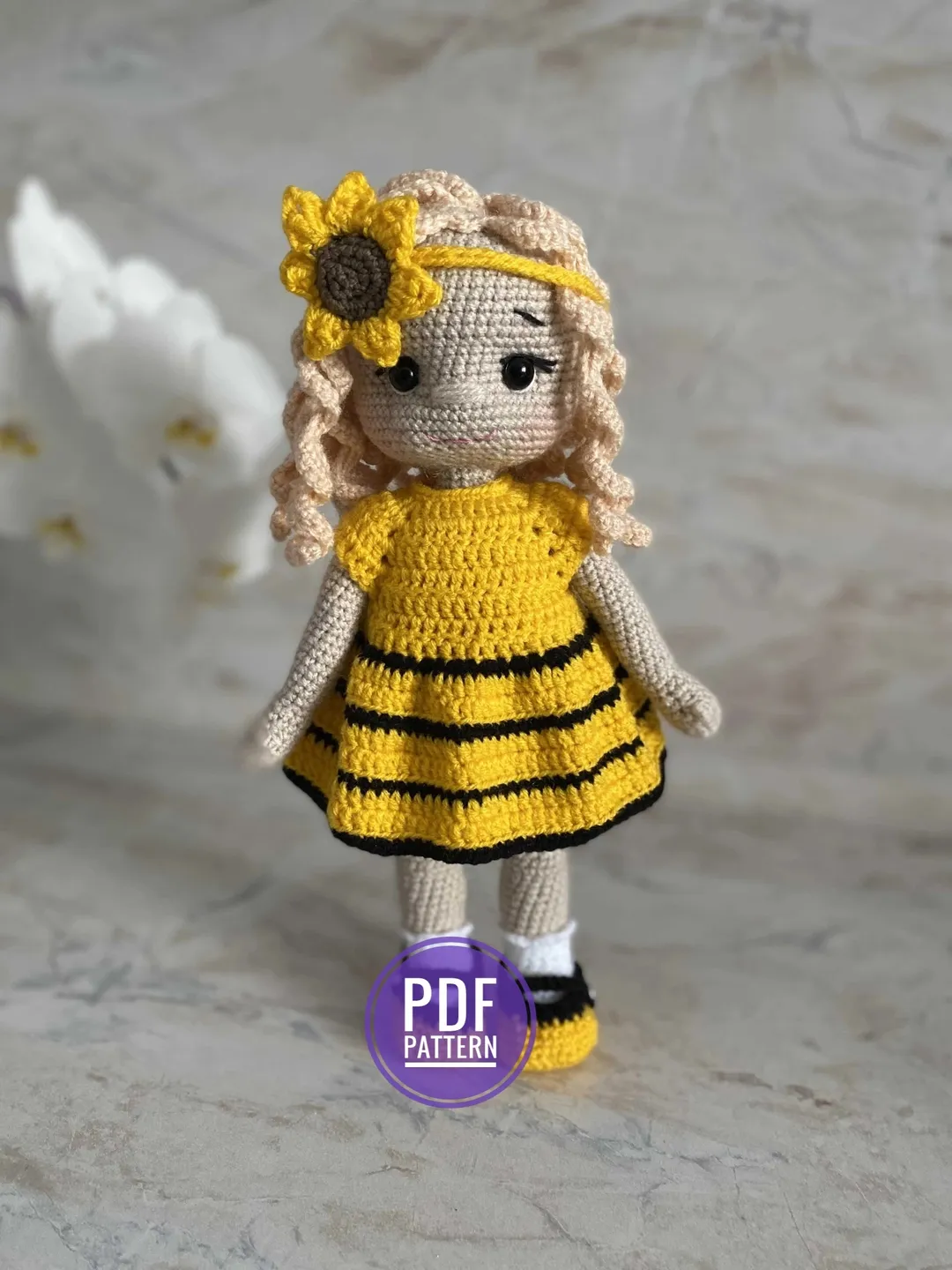 Doll bee pattern sunflower crochet