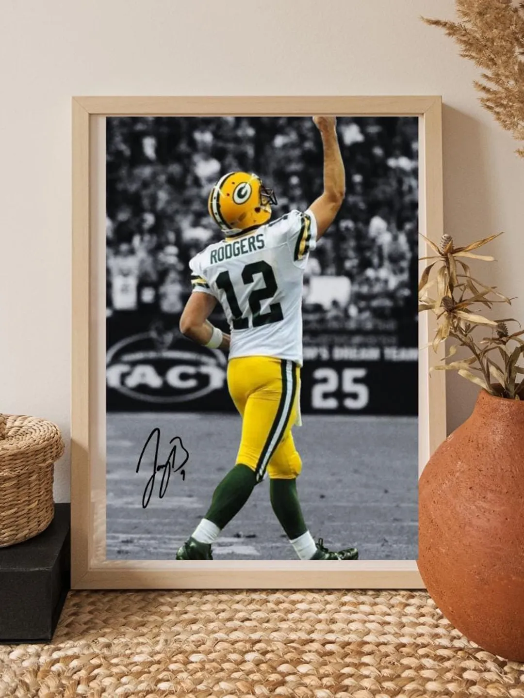 Aaron Rodgers Poster | NFL Quarterback Legend | Football Wall Art Print