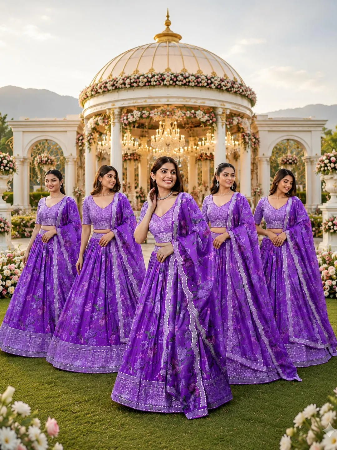 Purple Ready To Wear Lehenga Choli: Indian Wedding Wear, Sequins Embroidery
