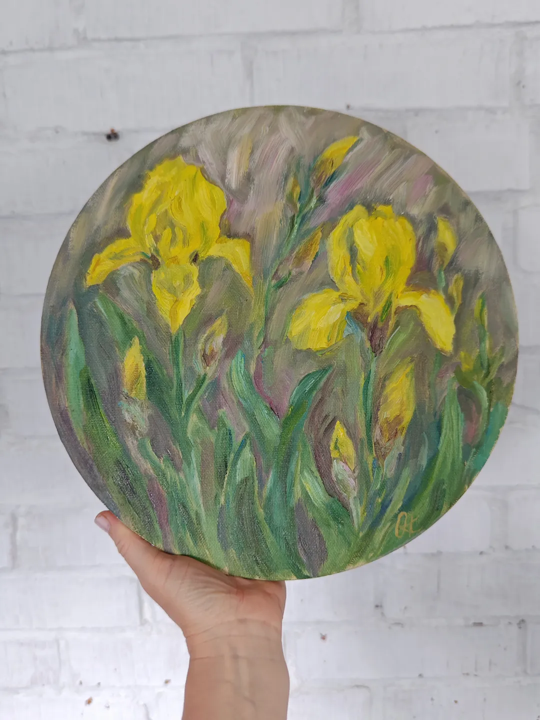 Irises original oil painting on canvas