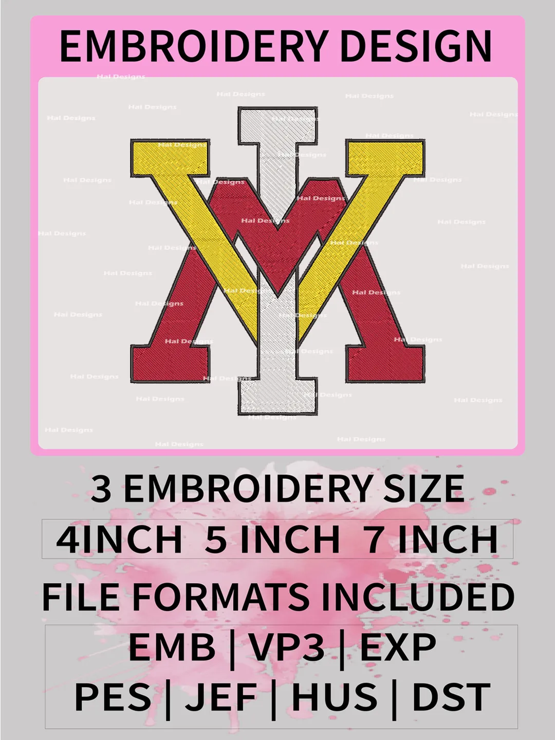 NCAA VMI Keydets Embroidery File, 3 Sizes, 6 Formats, NCAA Machine Embroidery Design, NCAA Logo, NCAA Teams