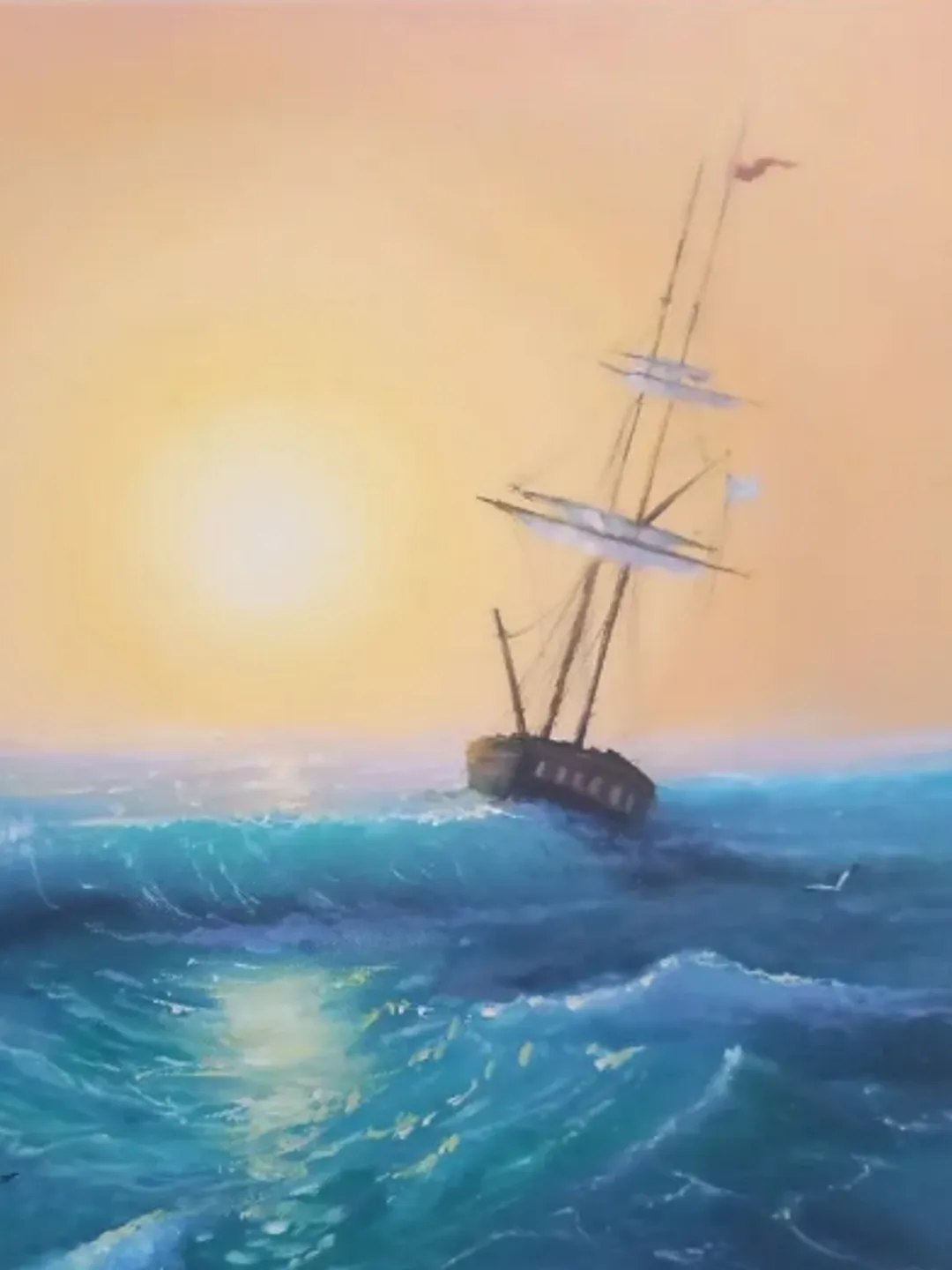 painting-oil-in-the-stormy-sea-size-50-x-60-cm