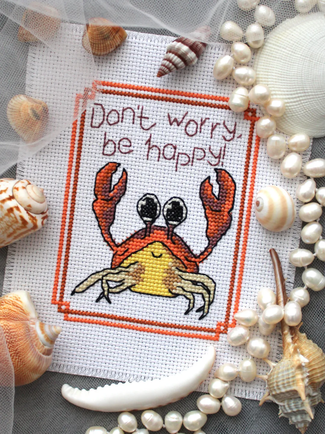 Cross stitch pattern Don't worry, be happy!, easy and quick cross stitch pattern PDF, funny cross stitch chart
