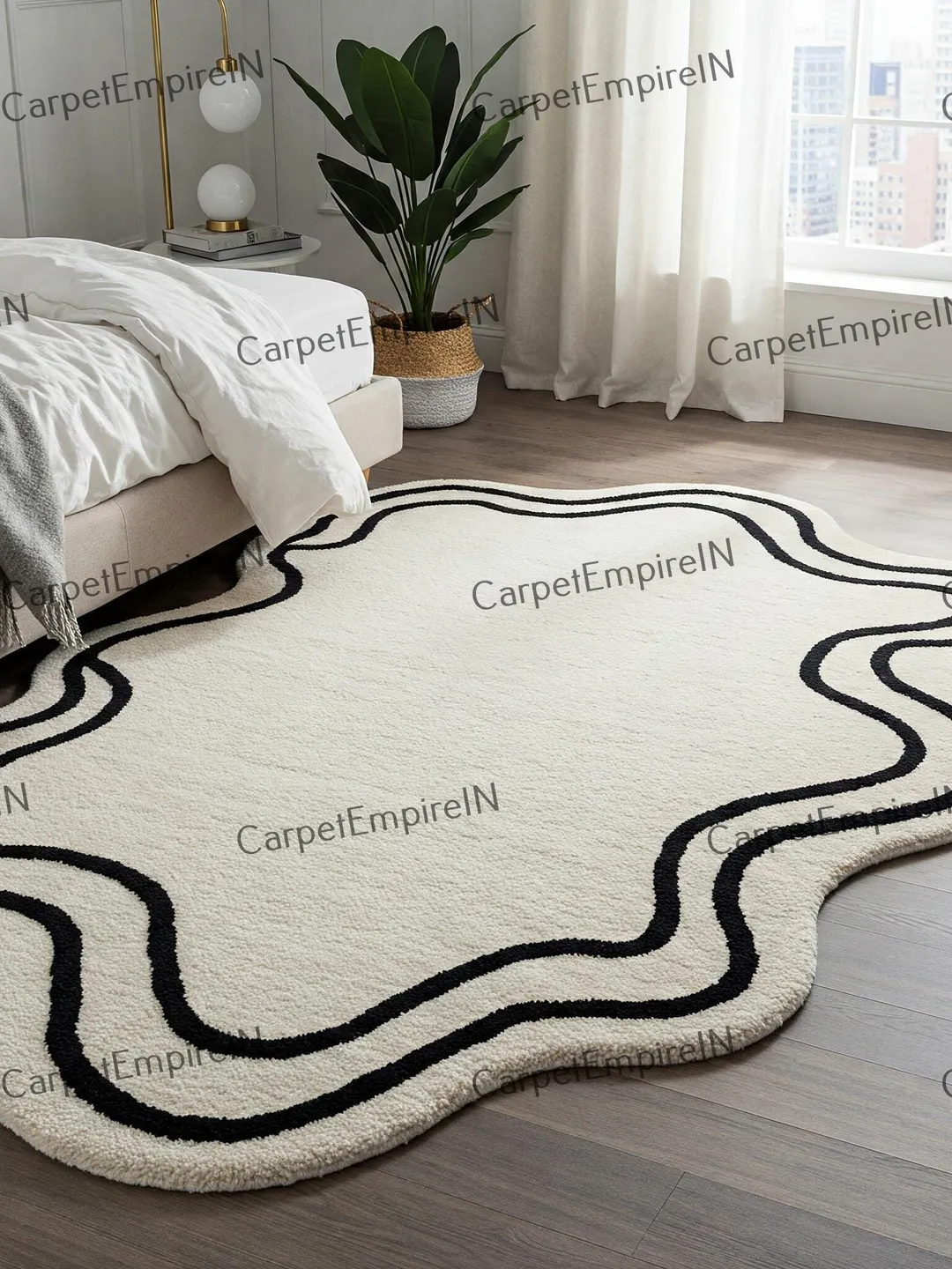 8x10 Irregular-Shaped Rug, Hand-Tufted, Layered Area Rug, Bedroom Rug, Living Room Rug, Kids Rug, Custom Rug, 2x3, 3x5, 4x6, 5x7, 6x9.