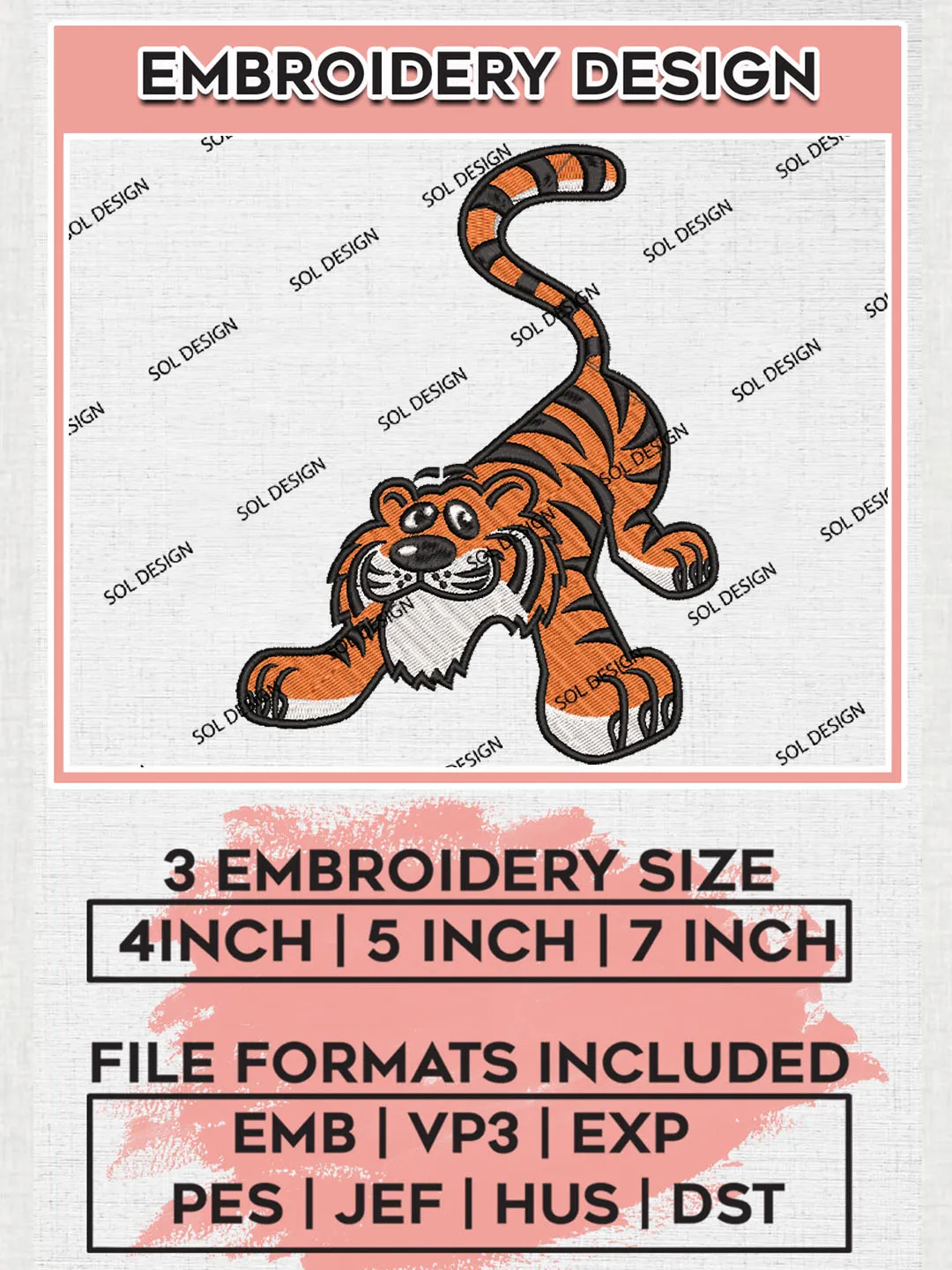 NCAA Idaho State Bengals Team Funny Mascot Logo Embroidery Design Files, NCAA Idaho State Bengals Machine Embroidery, NCAA Teams, 3 sizes, NCAA Machine embroidery designs, Digital Download