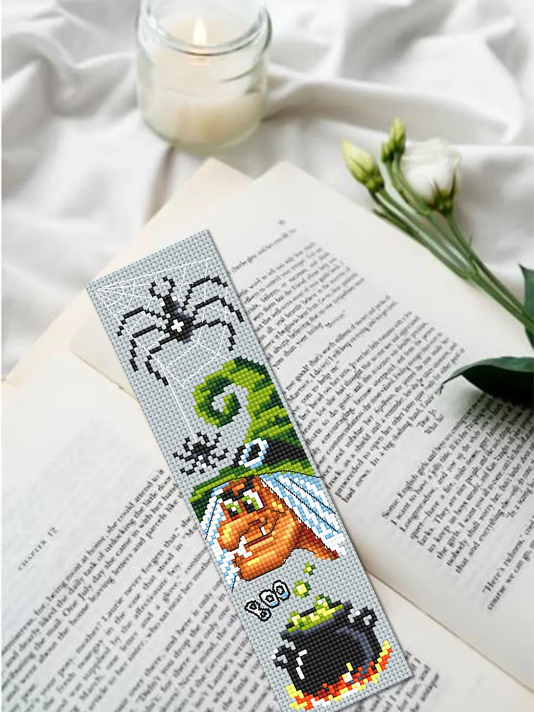 Halloween bookmark cross stitch pattern PDF download Witch cross stitch ...