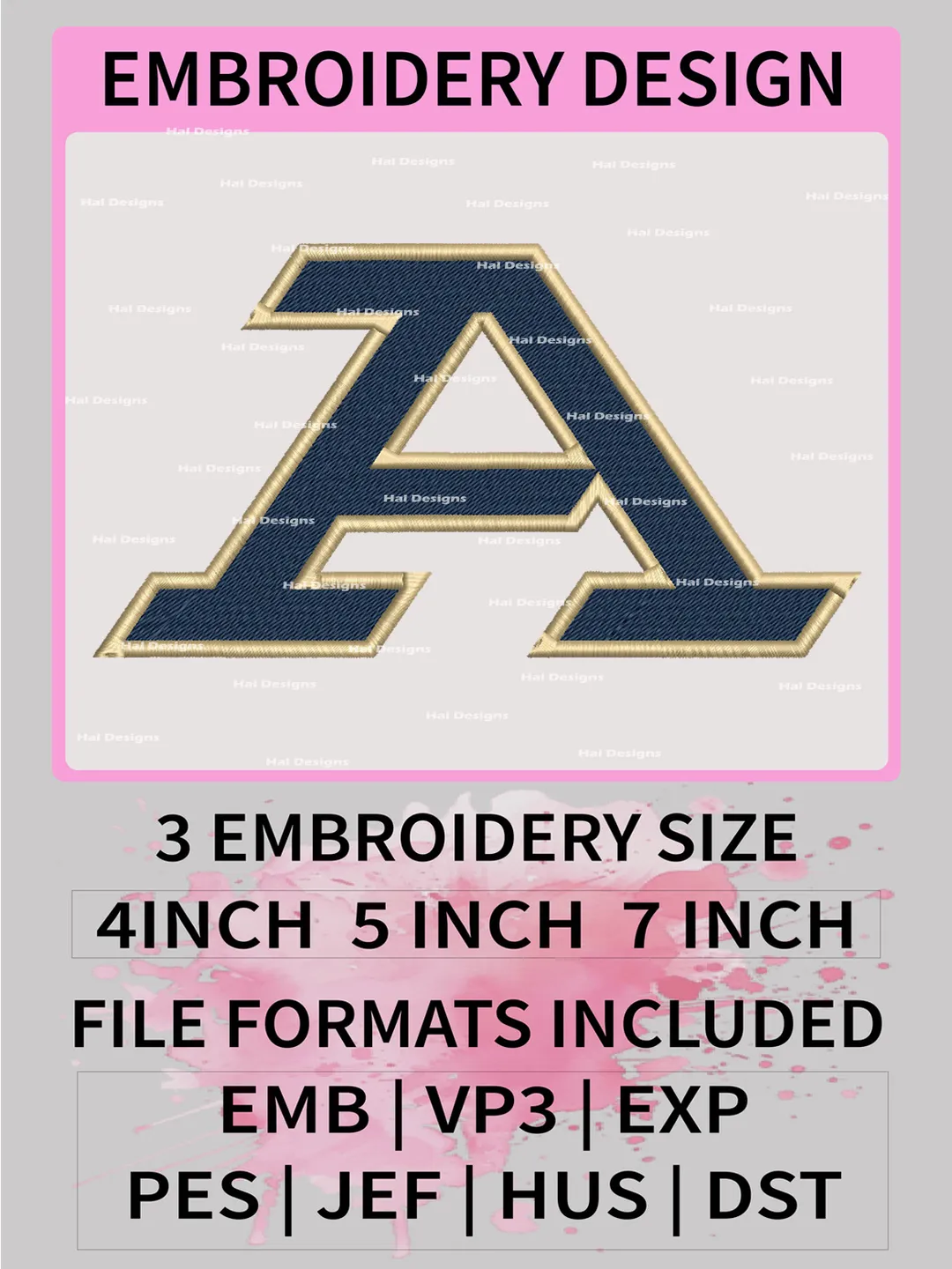 NCAA Akron Zips Embroidery File, 3 Sizes, 6 Formats, NCAA Machine Embroidery Design, NCAA Logo, NCAA Teams