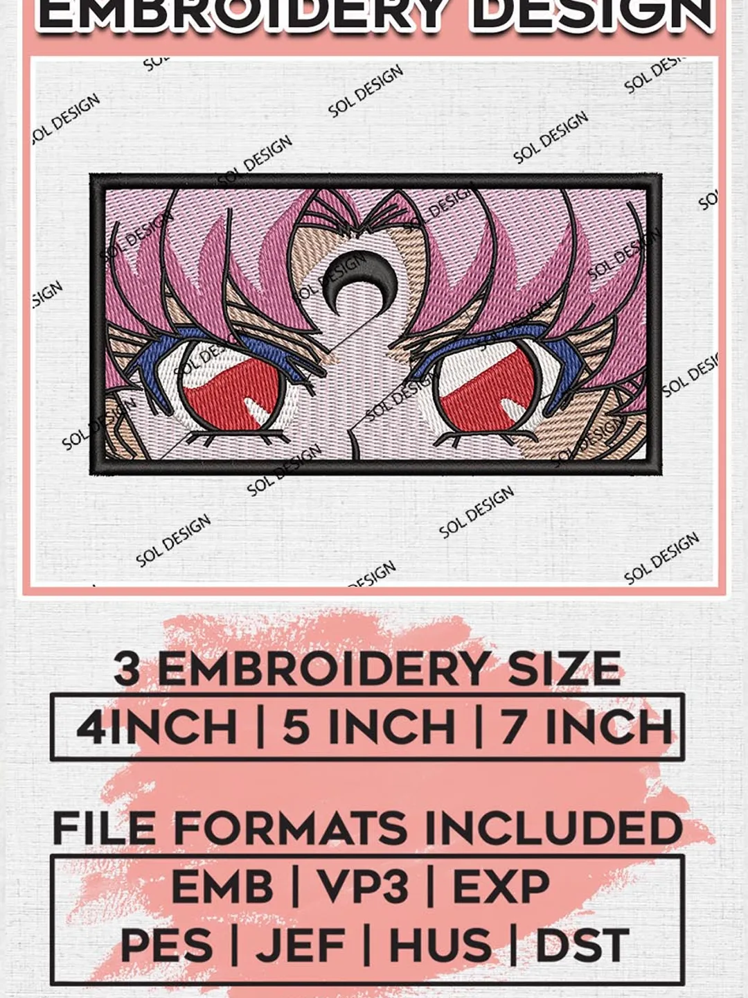 Chibusa Embroidery Design, Sailor Moon Embroidery Design, Anime Embroidery Design, Machine Embroidery Designs EMB_ANIME_116