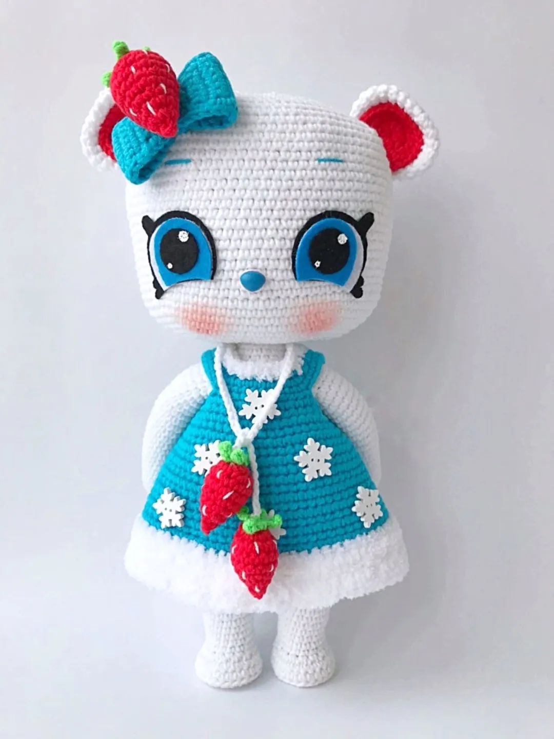 Digital Download - PDF. Crochet pattern Bear Strawberry.DIY amigurumi toy tutorial