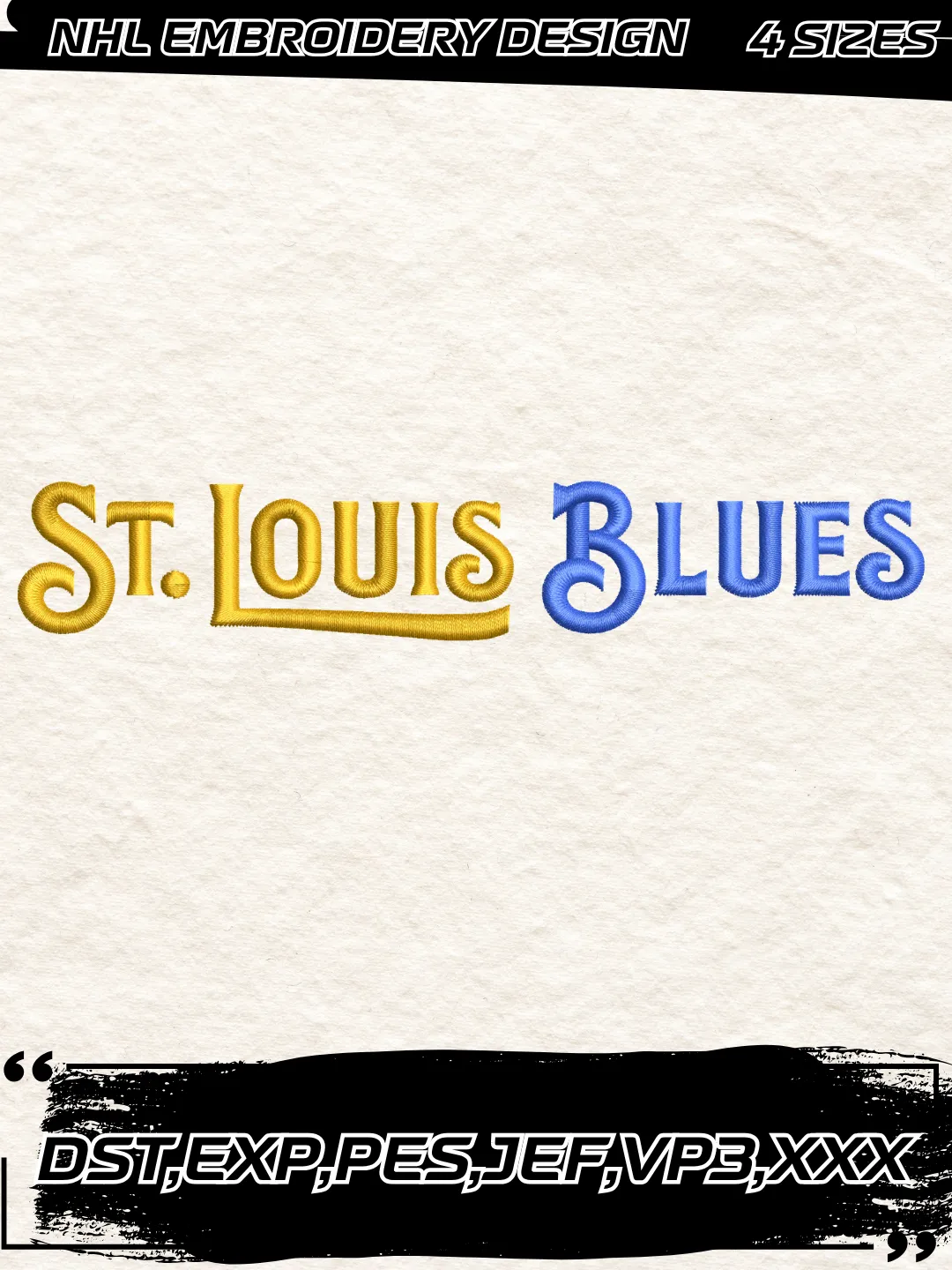 St. Louis Hockey Embroidery Design-Machine Embroidery File