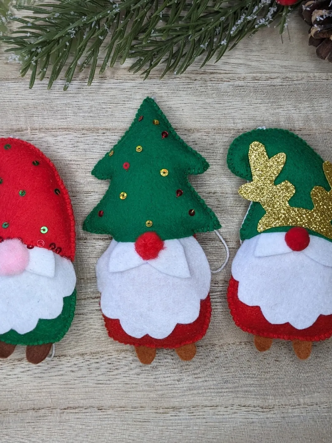 Holiday Gnomes, Felt Christmas Tree Decorations, Scandinavian Gnome, Christmas Gnomes, Swedish Gnome, Set 3 toy