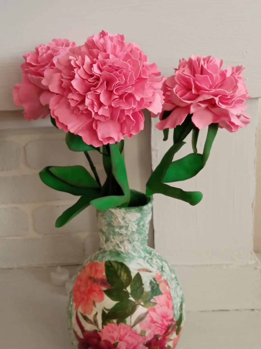 Pink peonies handmade/artificial flowers peonies/floral arrangements/home decor/gift for her/birthday gift/grandma gift