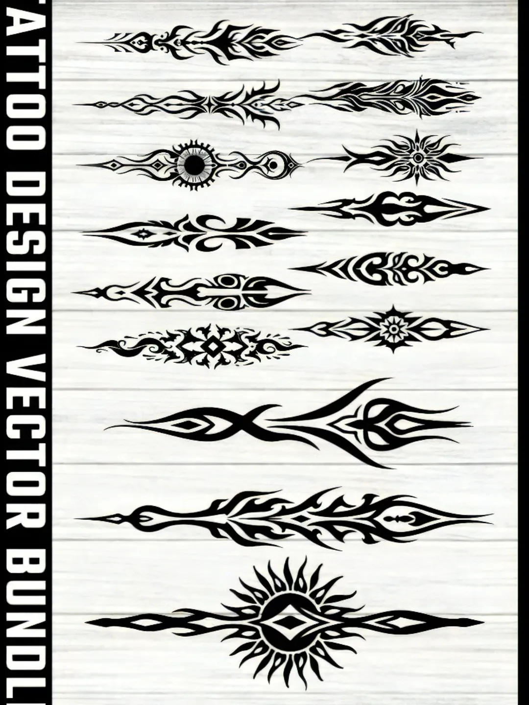TATTOO TRIBAL 5冊 10 Tribal Tattoo Design Vector Bundles