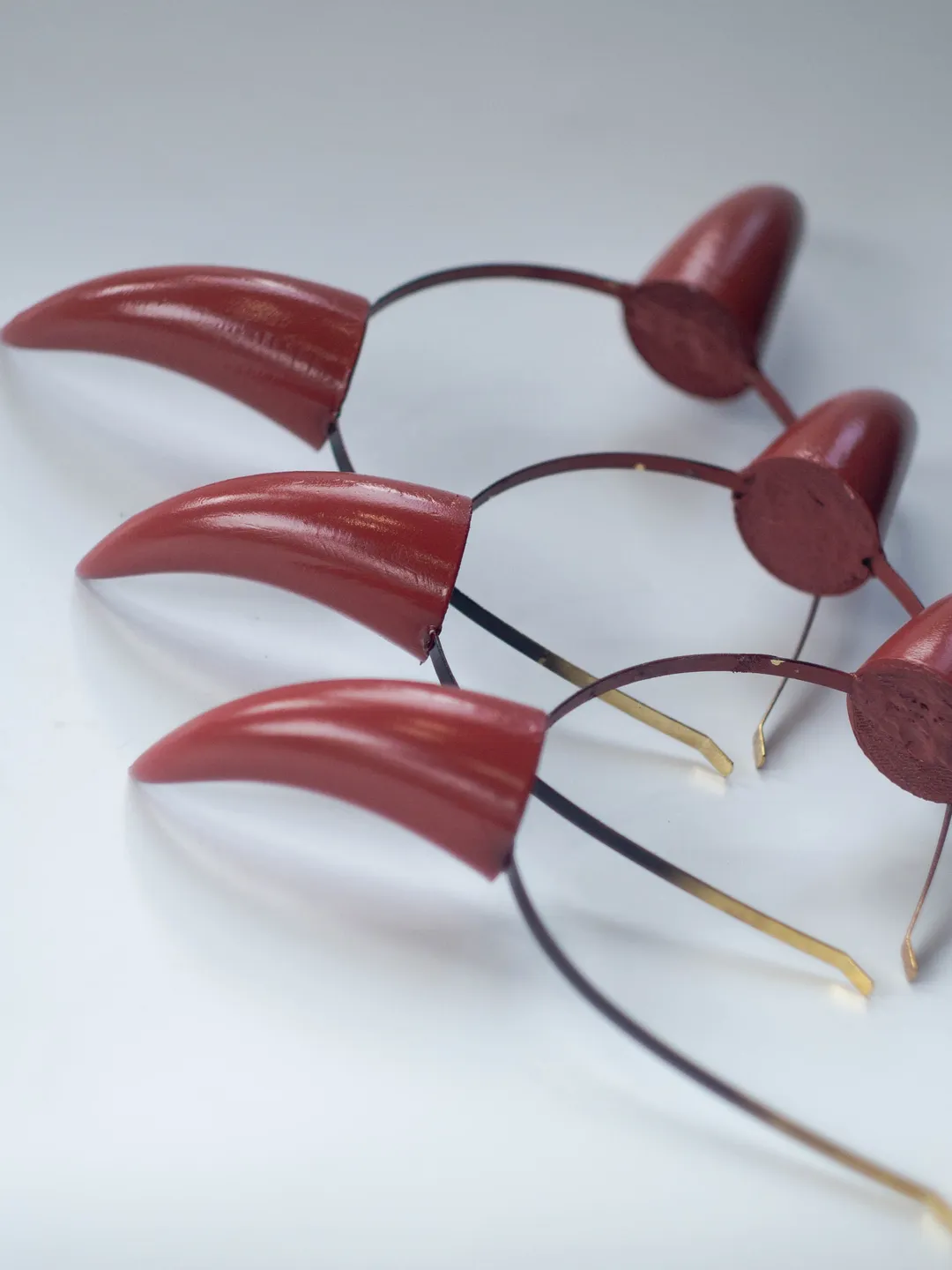 Pack of 3 Small Devil Horns, Devil Horns Headband for Halloween, Red Devil Horns, Realistic Fantasy Cosplay Horns,  Three Pairs of Horns