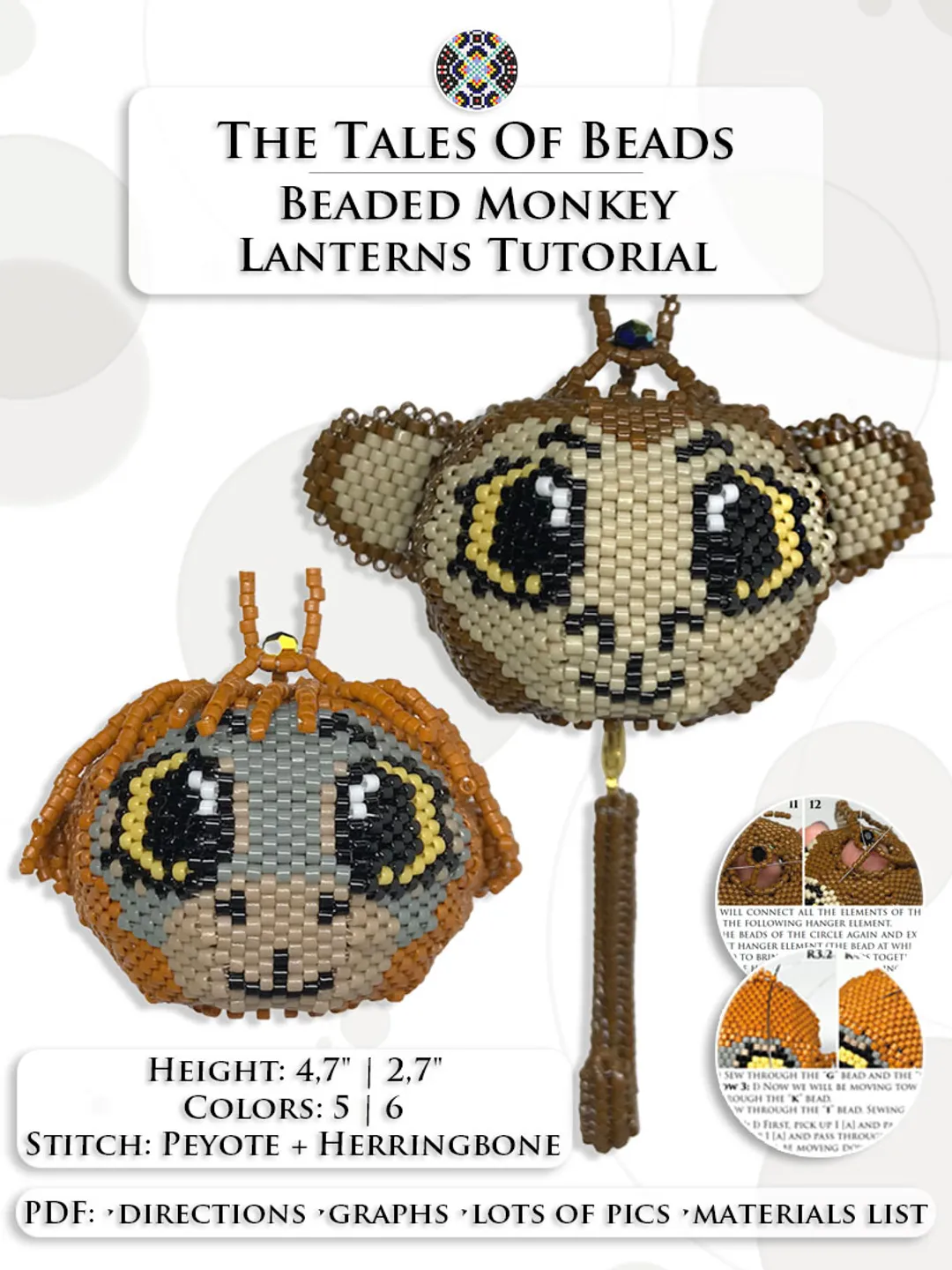 Beaded Animals Tutorials: Monkeys Beading Pattern