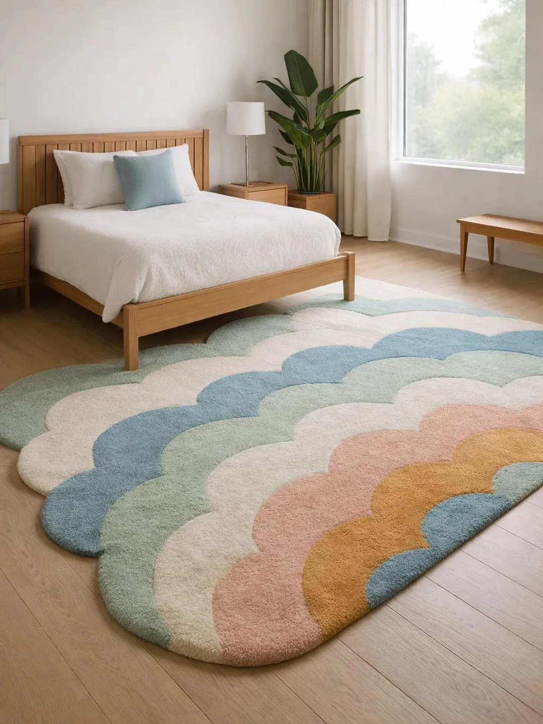 Raincloud Rug Pastel Rainbow Cloud Rug | Fluffy Boho Nursery Decor