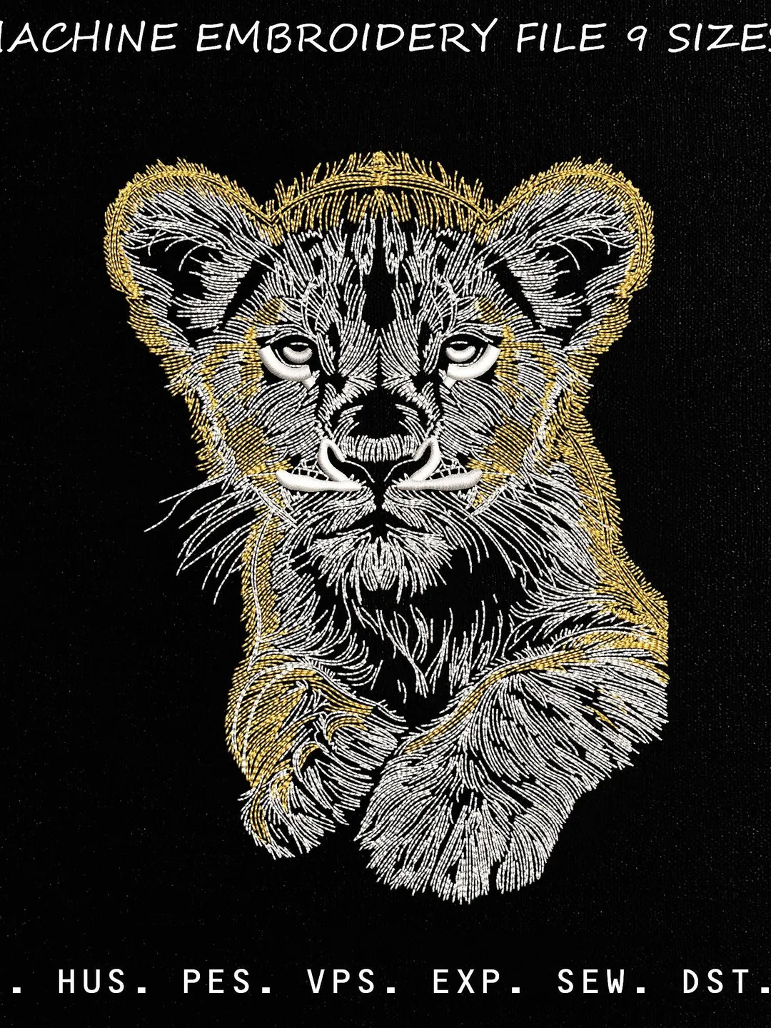 Lion Cub Embroidery Design, Baby Lion Machine Embroidery Pattern, Realistic Safari Animal Stitch File, Anime Embroidery, PES DST JEF