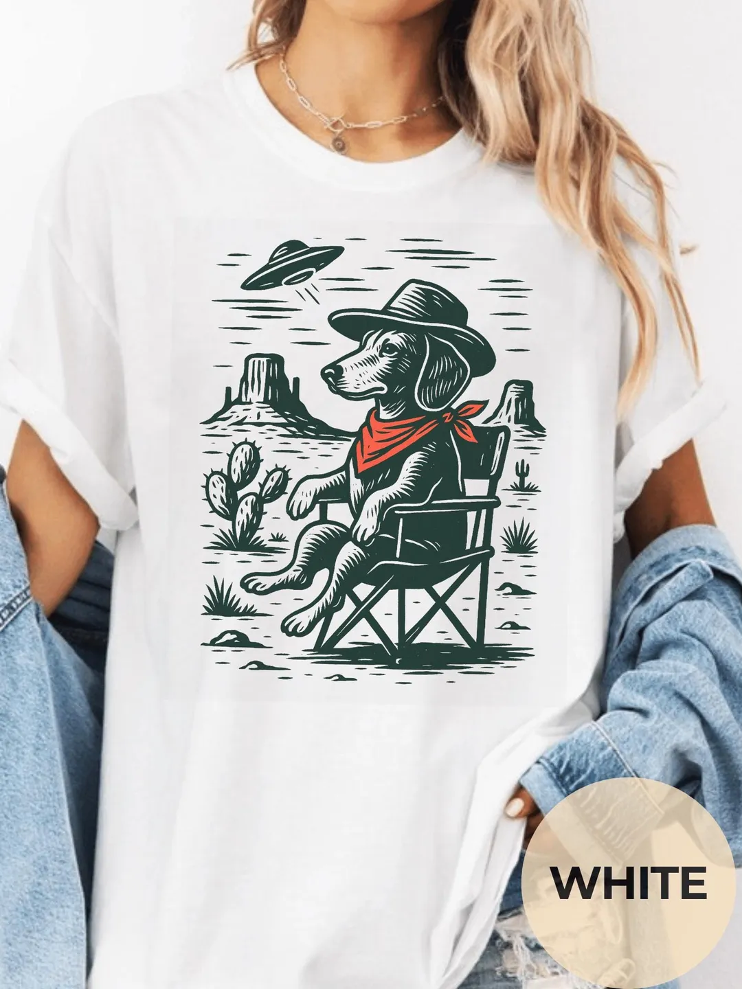 Vintage Cowboy Dachshund Comfort Colors® Shirt Western UFO Desert Dog Tee