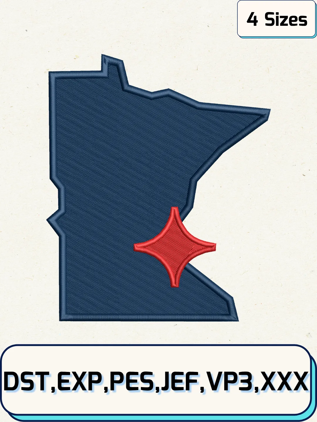 Minnesota Baseball Embroidery Design – Machine Embroidery File-  4 Sizes