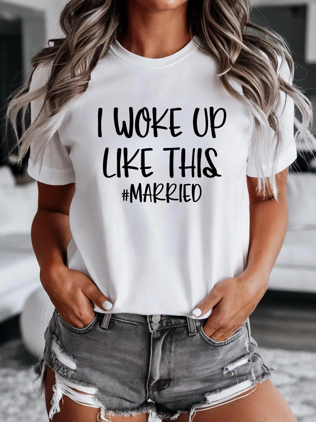 I Woke Up Like This Married T-Shirt: Bachelorette Party Bridal Shirts