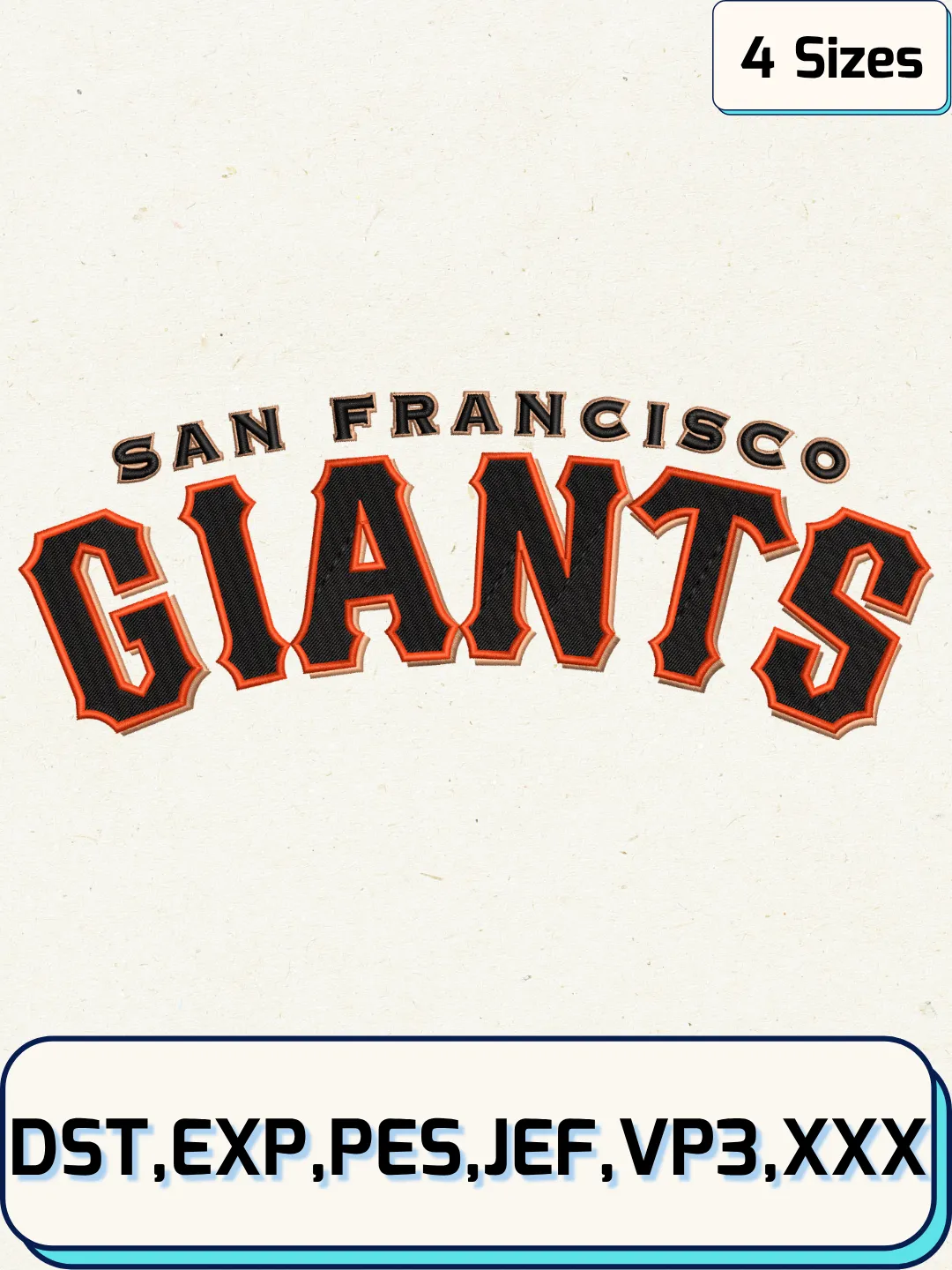 Giants Baseball Embroidery Design – Machine Embroidery File- 4 Sizes
