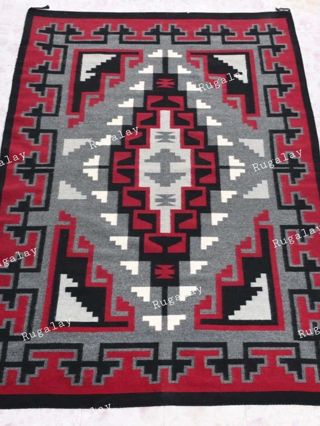 Navajo Kilim Hand Woven Southwestern Native American Tribal Style Rug ...