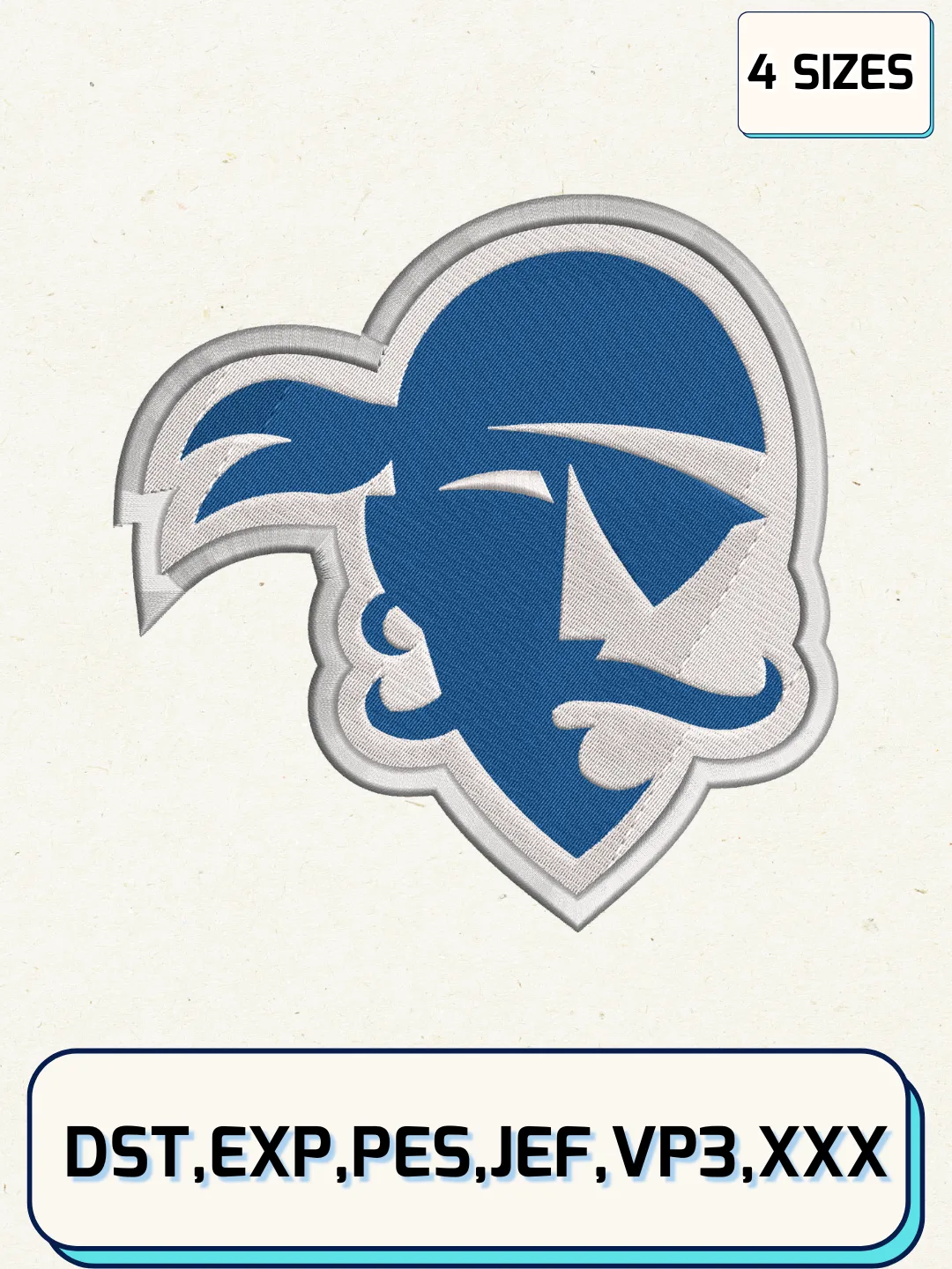 Seton Hall Pirates Logos Embroidery Design Files, NCAA Logos Embroidery Designs, Machine Embroidery Files, 4 Sizes