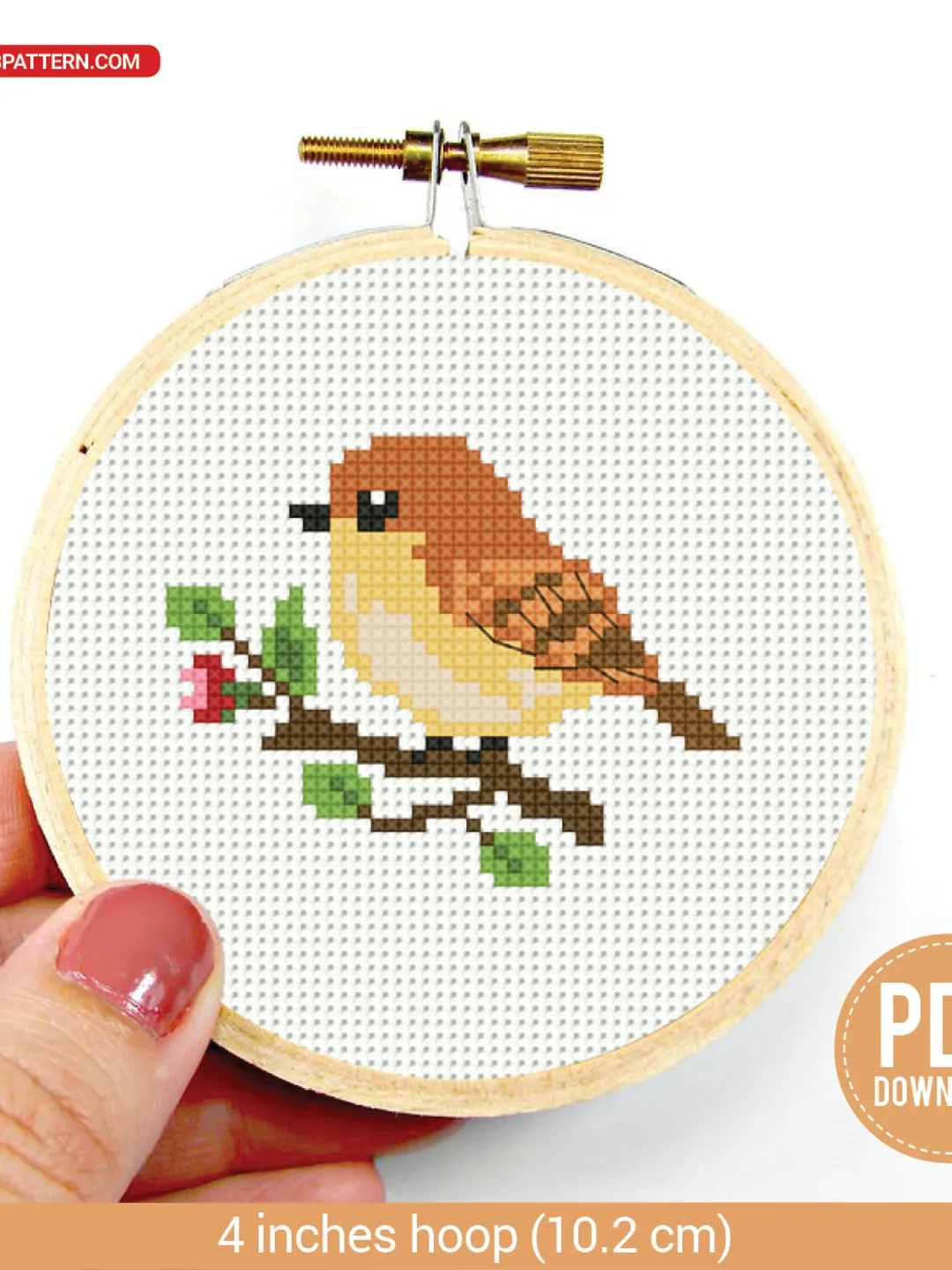 Mini Bird cross stitch pattern PDF – Small Bird embroidery - Instant download – Tiny, digital PDF